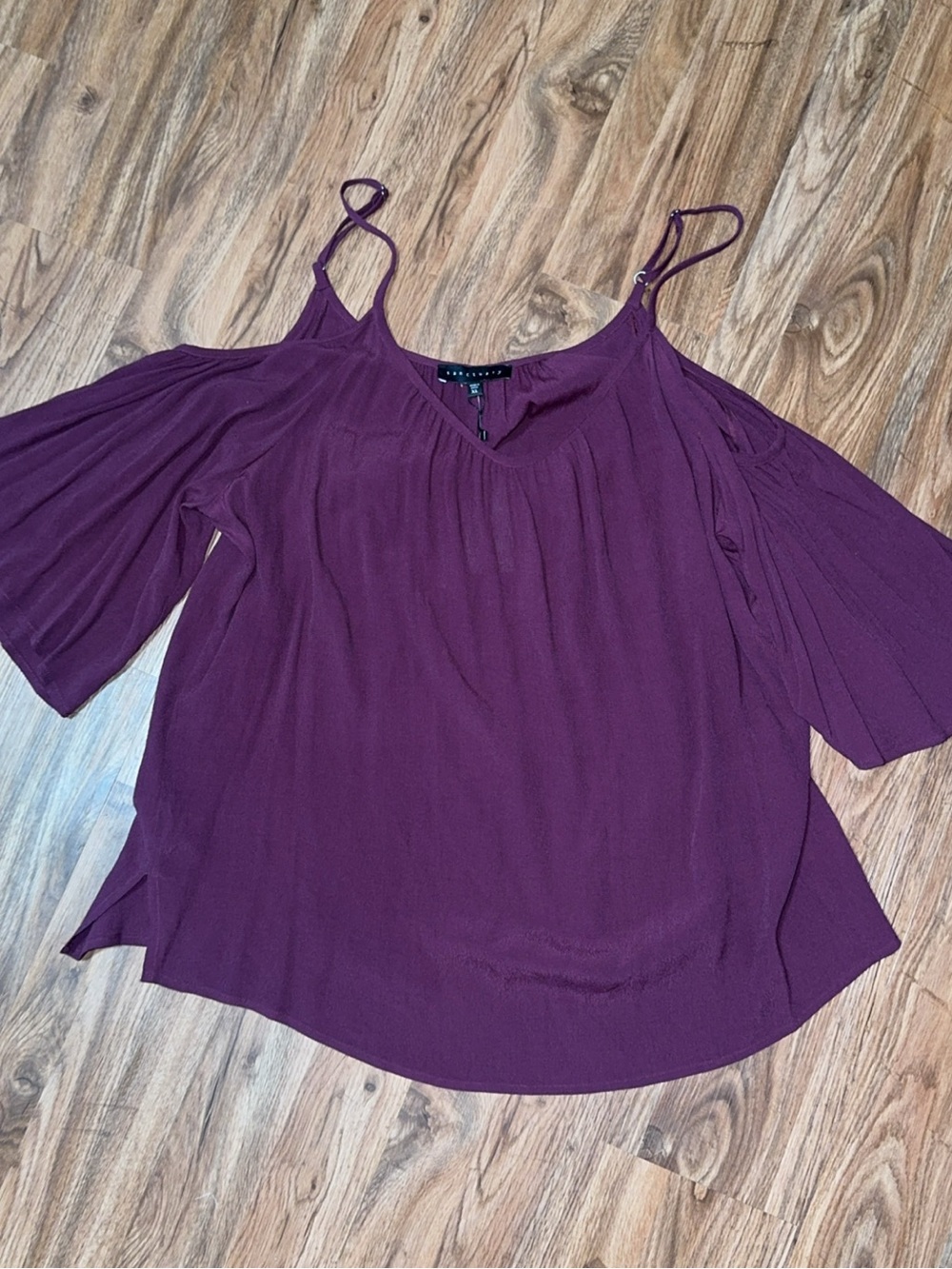 Sanctuary Plum Cold-Shoulder Cami Blouse